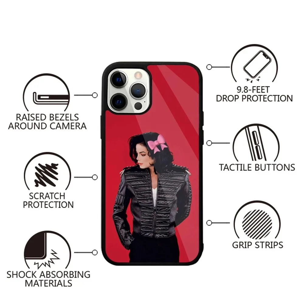 Чехол для телефона Singer M-Michael J-Jackson iPhone 16 15 14 13 12 11 Plus Pro Max Mini Magsafe с магнитной