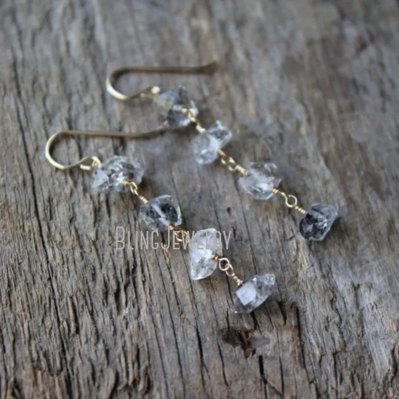 Onlyfan двойная точка Herkimer кварцевые висячие серьги из нержавеющей стали Хэллоуин