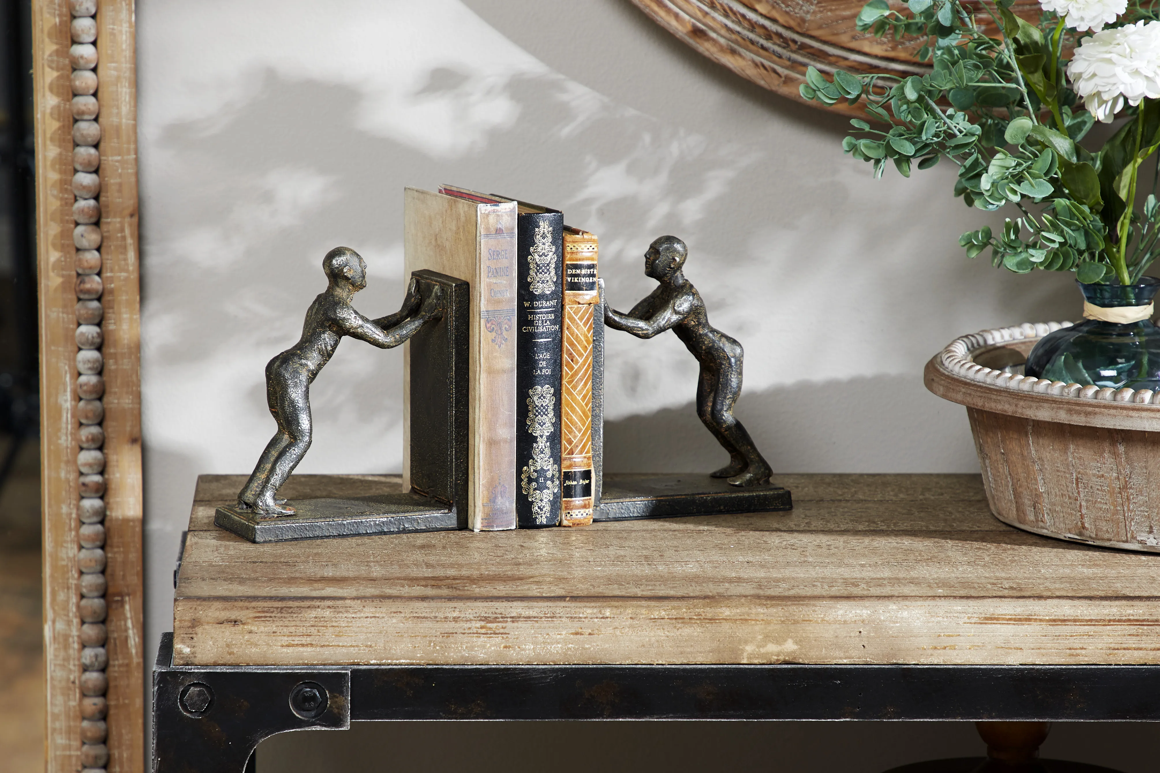 

Eclectic Iron Bookends, 6"W, 7"H, Black