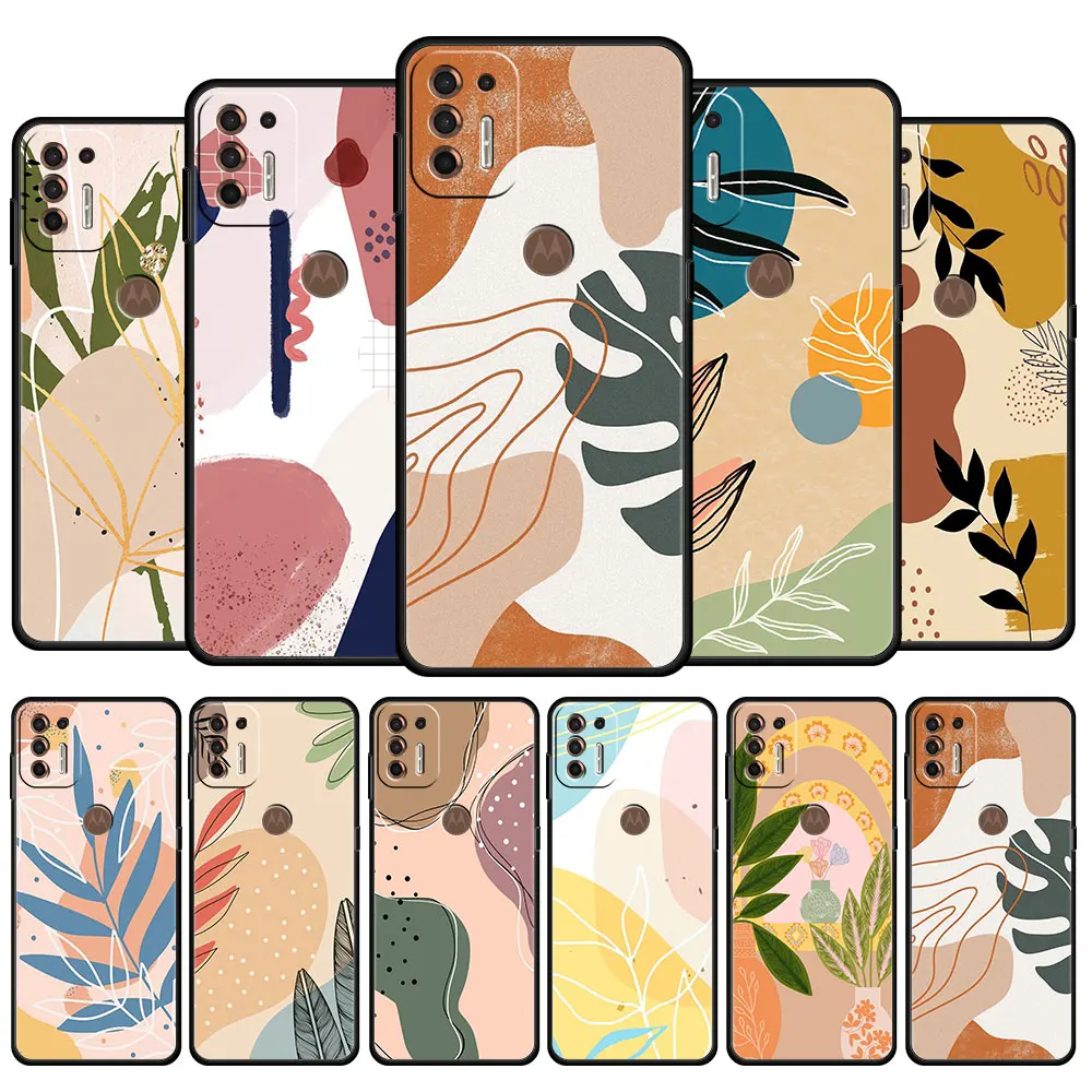 

Watercolor Paint Flower Leaf Soft Bag Cell Case Coque for Motorola Moto G30 Edge 20 30 Pro G Stylus One Fusion G9 Plus Play