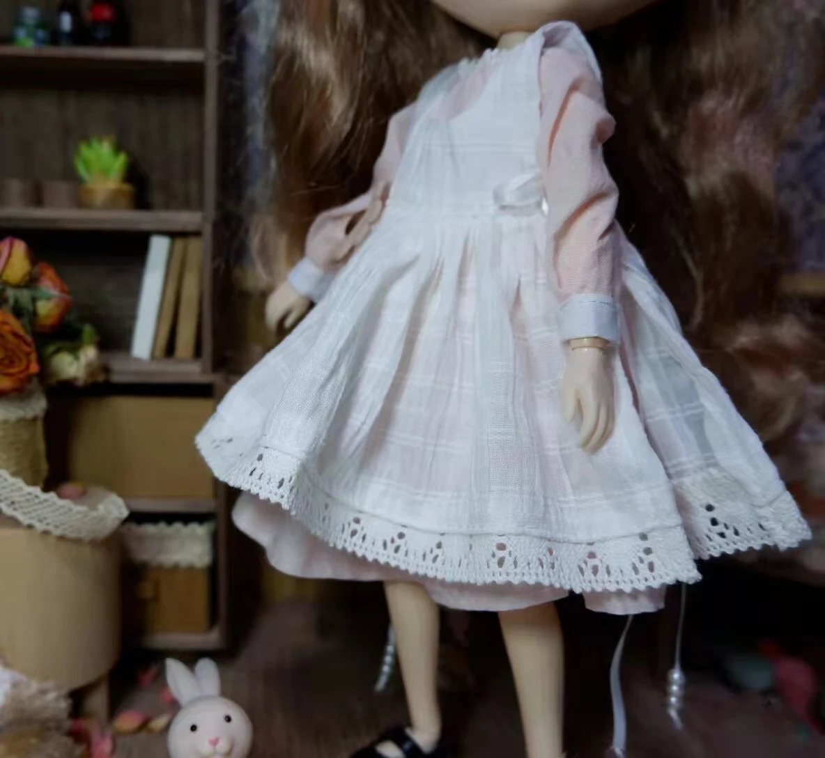 

Blythe clothes dress pink Tank top skirt 1/6 30cm BJD anime girl (Fit for Pullip,Ob24, Licca)