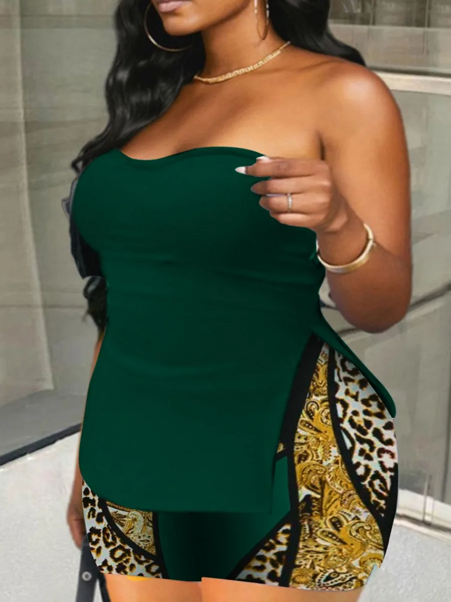 Женский летний повседневный комплект из шорт и топа с открытыми плечами