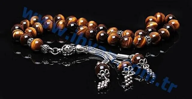 IQRAH Tiger Eye Stone Rosary (925 Sterling Lunar)