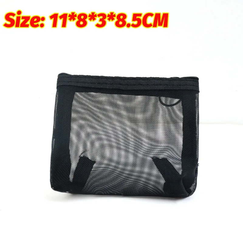 

S/M/L сетчатые косметички для женщин и девочек, портативные черные нейлоновые сумки большой емкости для макияжа, модные дышащие сумки для хранения помады
