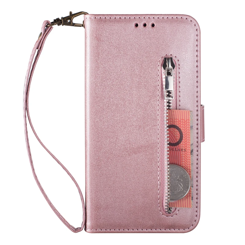 Leather Wallet Case For Xiaomi Mi 9 SE CC9E 9 Lite 10T 11T Poco X3 F3 Redmi Note 10 9 8 7 9A 9C 8 8A 7 7A With Zipper Case Cover