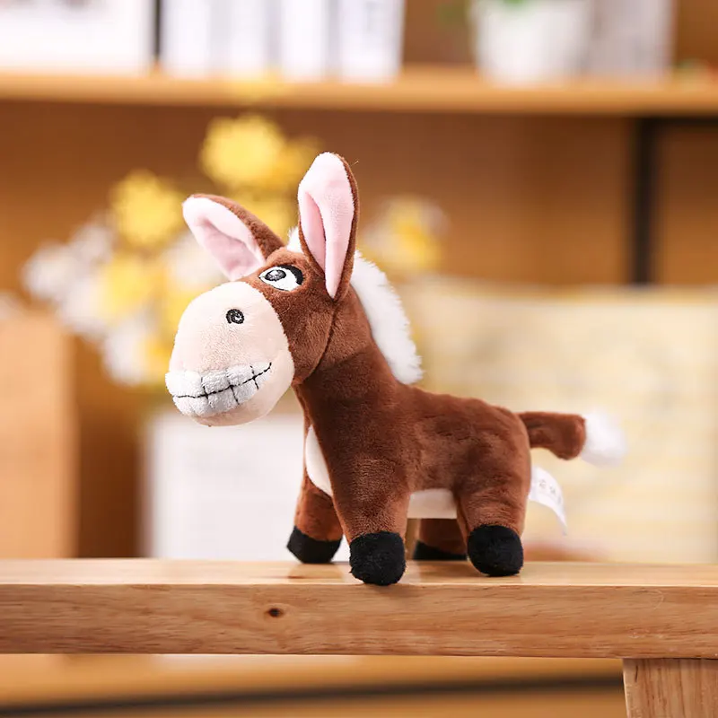 1 шт. 13 см мультяшный серый коричневый Ослик материал животное мягкий плюшевый