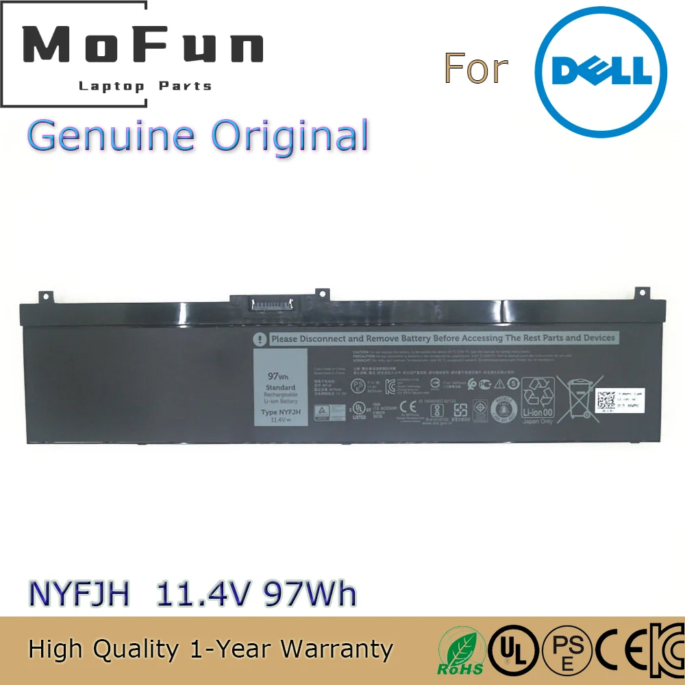 Новый оригинальный аккумулятор NYFJH 11 4 в 97 Втч для ноутбука Dell Precision 7530 7730 7540 7740 P34E