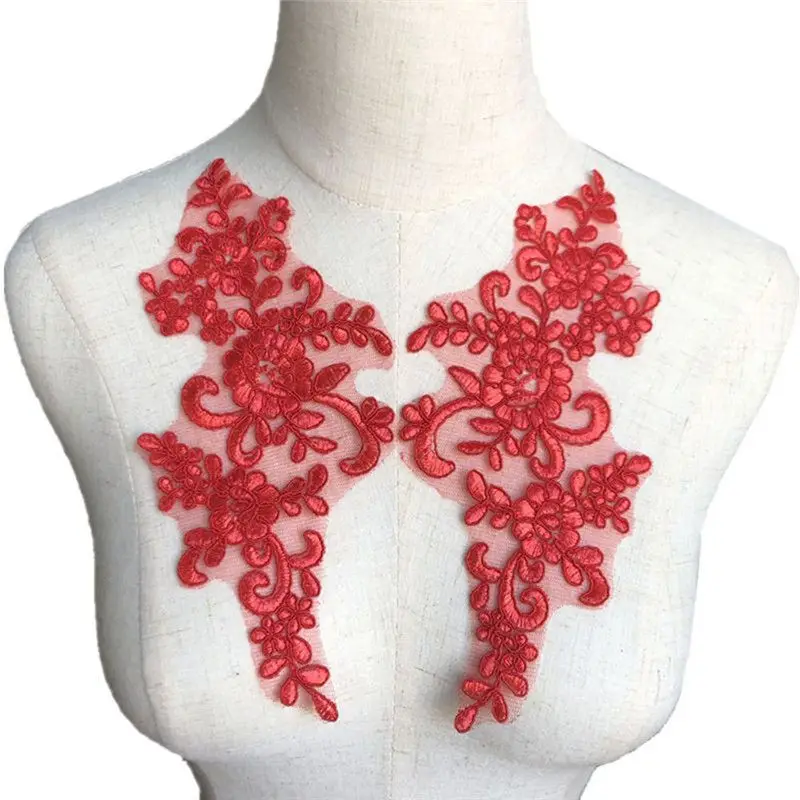 

Motif Wedding DIY Trim Sewing Flower Fabric Lace Applique Net 2Pcs Embroidery