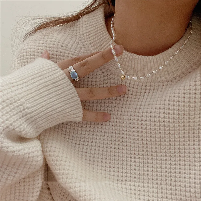 

Женское Ожерелье-чокер Minar, ожерелье из натурального пресноводного жемчуга золотого цвета с подвеской-шариком из бисера, свадебная бижутер...