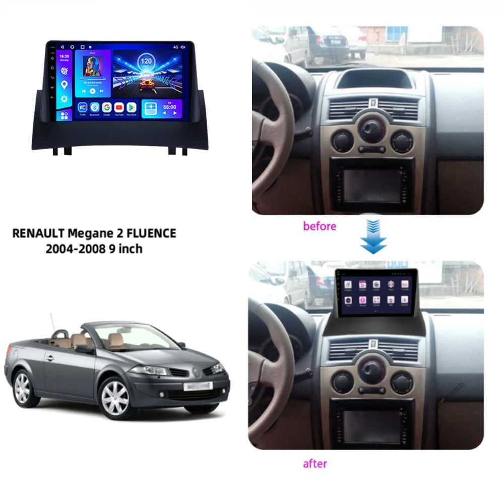 Автомагнитола для Renault Megane 2 2004-2008 GPS-навигация мультимедиа Din IPS экран резервная