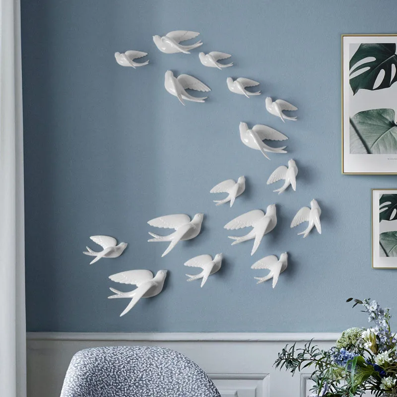 

Украшение на стену в европейском стиле птица 3D Животное украшение из смолы современное домашнее украшение на стену креативное трехмерное л...