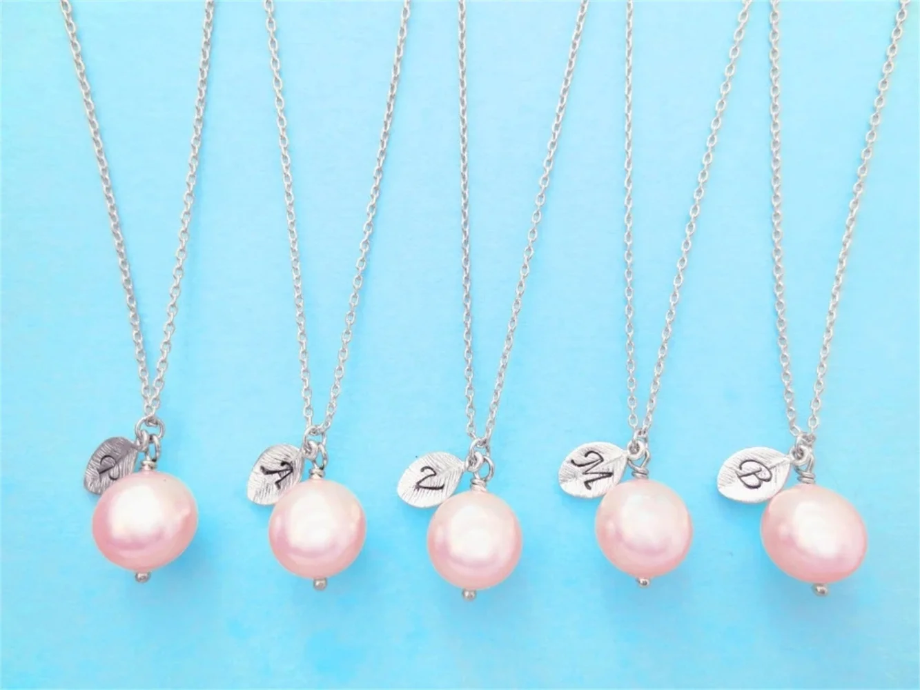 

Personalized Bridesmaid Gift Custom Necklace, Bridesmaid Pearl Necklace, Wedding Jewelry Custom Bridesmaid Earrings Necklace