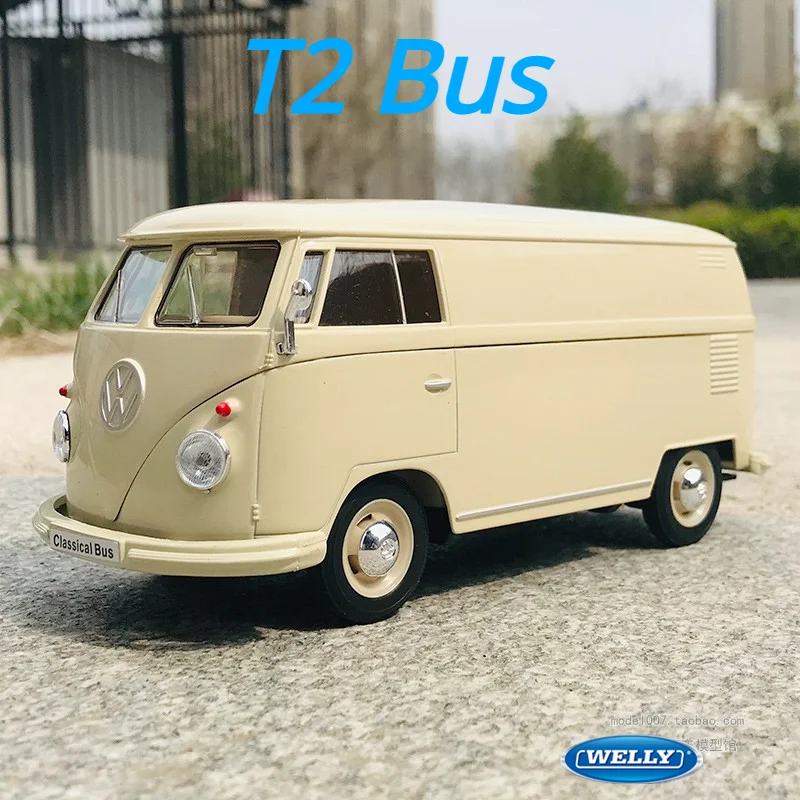 

WELLY 1:24 1972 Volkswagen T2 Bus Alloy Car Model Diecasts Metal Toy Vehicles Bus Car Model High Simulation Collection Gift B575
