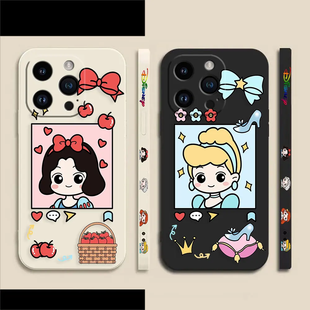

Princess Cinderella Snow White Phone Case For Apple iPhone 14 13 12 11 Pro XS Max Mini X XR SE 7 8 6 6S Plus Colour Liquid Case