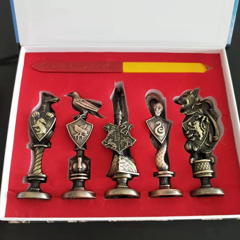 

Magic School Stamp Sealing Wax Seal Badge Dense Gift Box Set Magic Series Full Seal 3D Carving Seal Handle Wax Seal Set