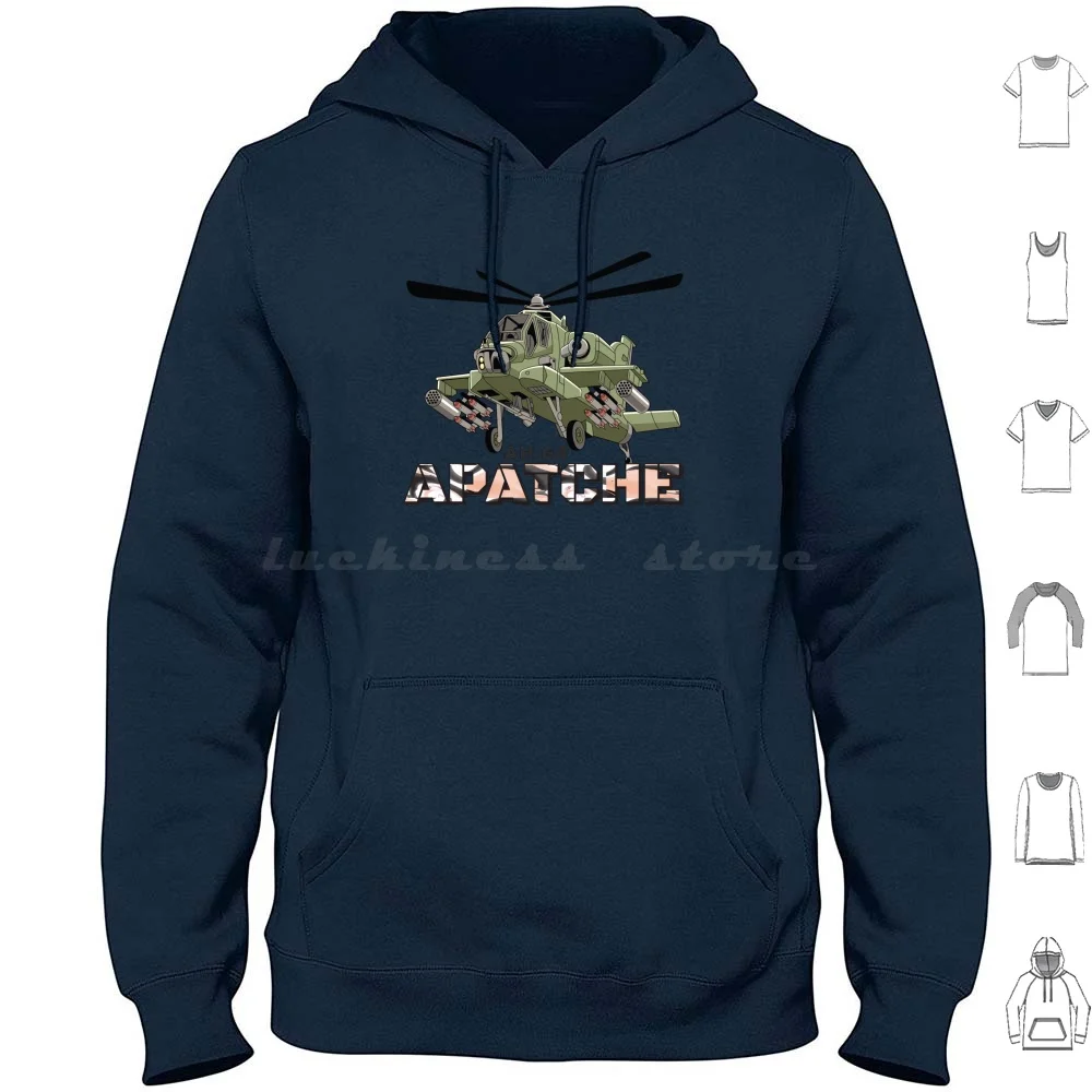 

Ah-64 Apache Helicopter Hoodie cotton Long Sleeve Ah 64 Apache Helicopter Apache Apache Helicopter Gunship Army Air