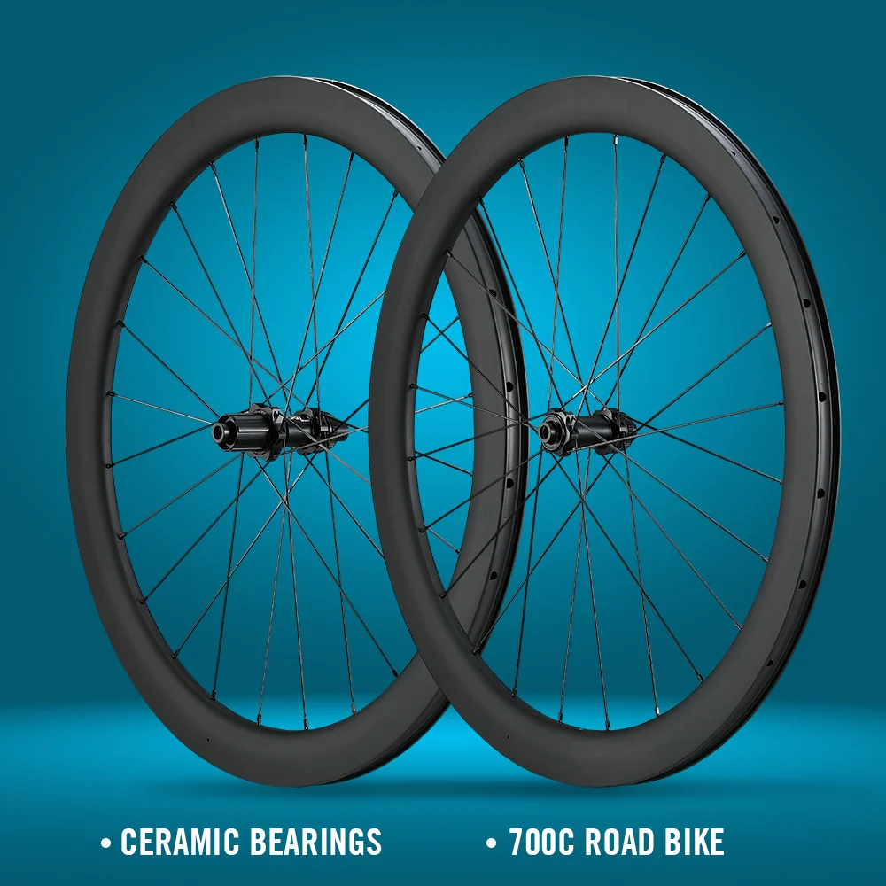 

RYET Carbon Wheels Disc 700c Brake Road Bicycle Wheelsets Clincher Tubeless Ceramic Bearings Hub 1423 Spoke Bicycle Rims