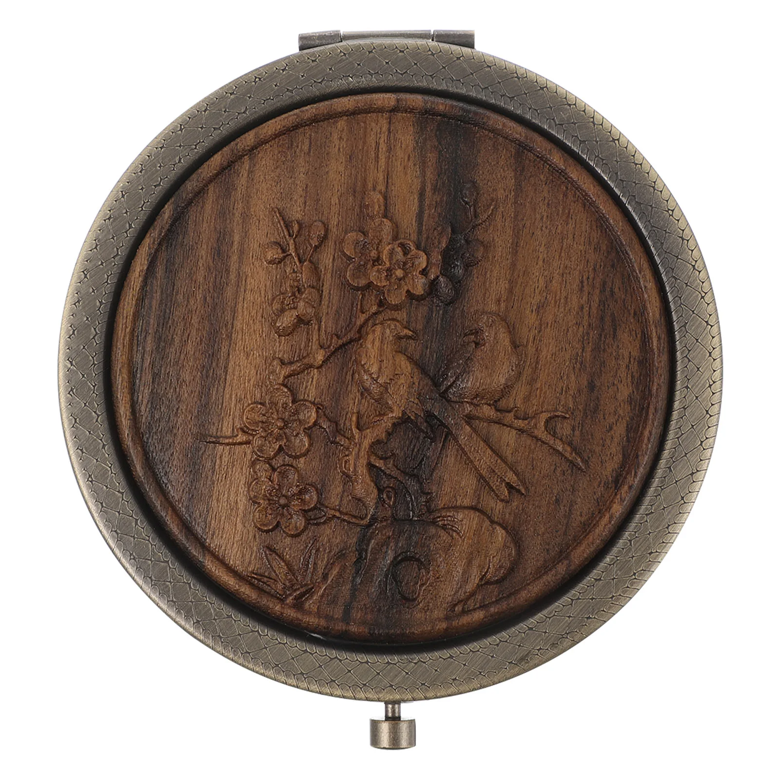 

Mirror Compact Mirrors Folding Pocket Makeup Travelvintage Purse Wood Magnifying Retro Handheld