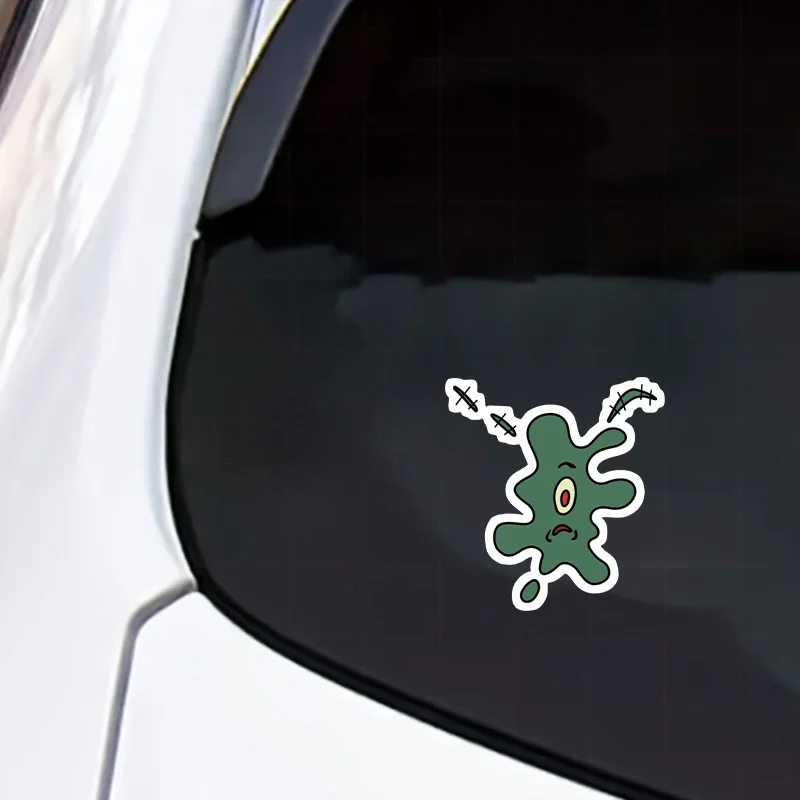Фото Виниловые наклейки Splattered Plankton для автомобилей, мотоциклов и ноутбуков - матовая отделка, легко наносятся на пластик, дерево. №3