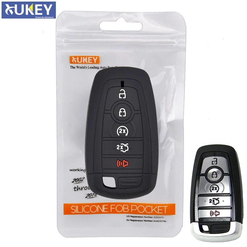 Для Ford Fusion Mustang Explorer F-150 F-250 F-350 2017-2020 силиконовый чехол для дистанционного ключа, чехол для брелока, держатель кожи, 5 кнопок