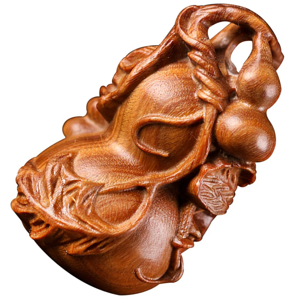 

Gourd Chinese Lou Wu Statue Ornament Gold Shui Feng Lu Hu Wood Decor Luck Figurine Wooden Crystal Brass Figure Lucky Craft Adorn