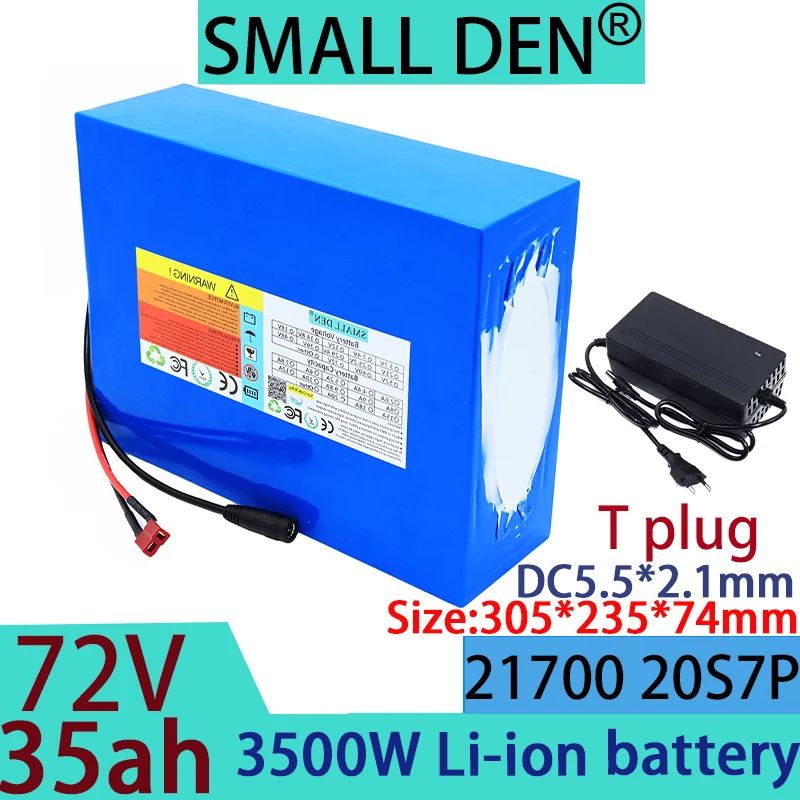 Новый литиевый аккумулятор 72V35ah 20S7P со встроенным BMS 21700 подходит для
