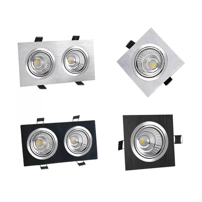 

LED Square Bright Recessed Spot light Ceiling Lamp COB 7W 9W 12W 14W 20W 24W LED Dimmable Square Downlight AC 85- 265V