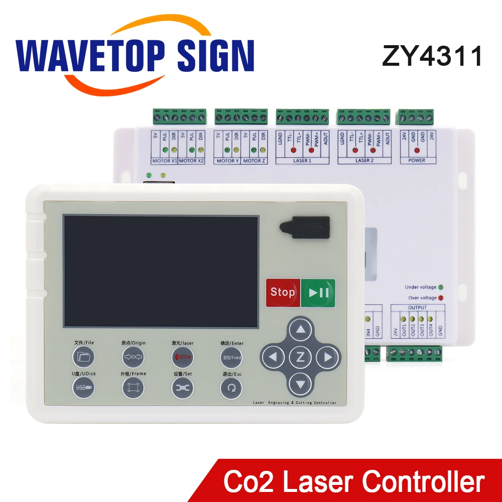 WaveTopSign ZY4311 Контроллер лазера CO2 24 В для станка лазерной резки и гравировки