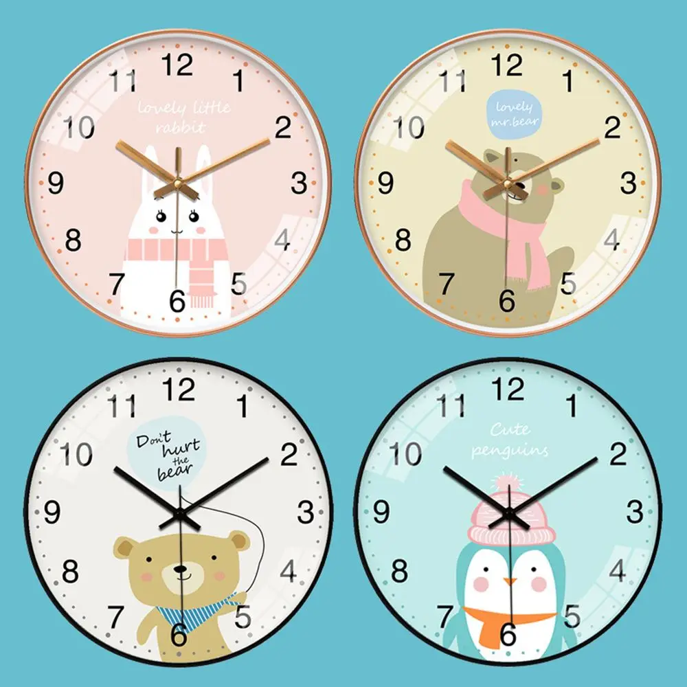 

12in Cartoon Wall Clock Modern Cute Design Nordic Brief Living Room Decoration Kitchen Clock Art Hollow Wall Watch Home Decor