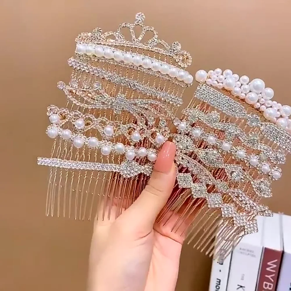 

Pearl Bridal Hair Braiding Insert Comb Luxury Crystal Clip Hair Pin Hair Ornaments Jewelry Wedding for Women Styling Accessories