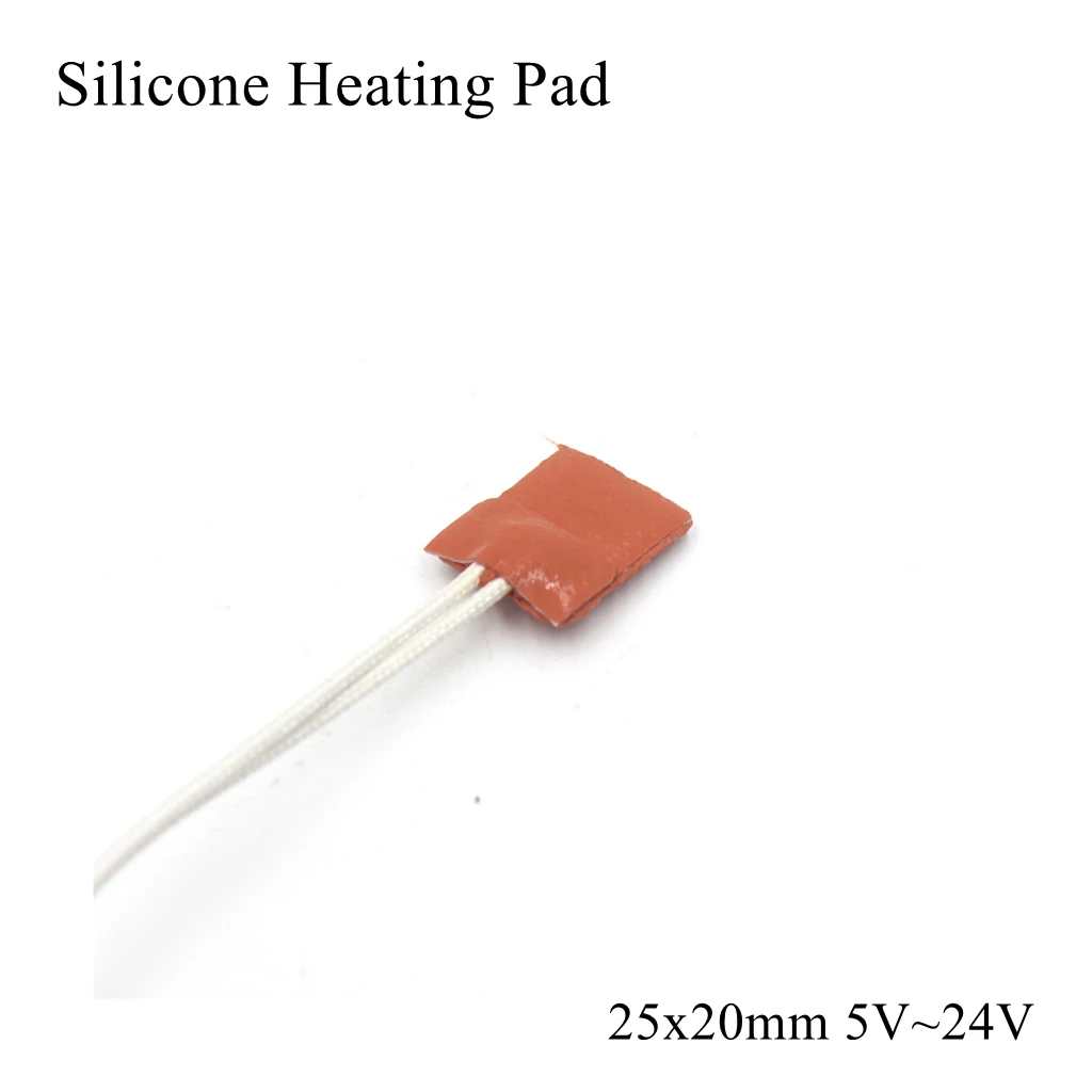 

25x20mm 5V 12V 24V 110V 220V Silicone Rubber Heating Pad Square Flat Heater Oil Engine Tank Mat Plate Fuel Waterproof 3D Printer
