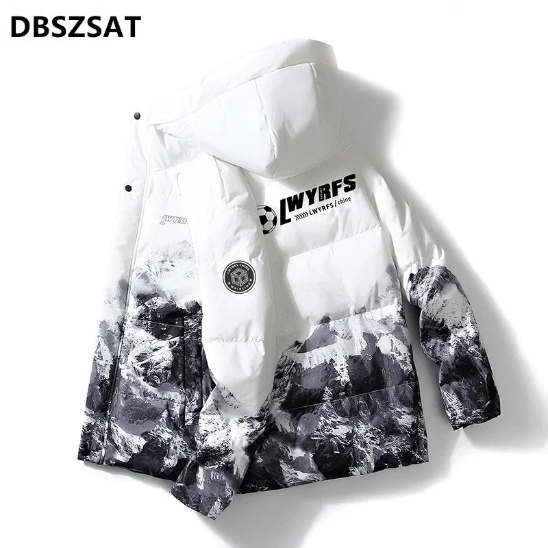 Мужские зимние пальто 2026 куртки с капюшоном модные теплые парки хорошего