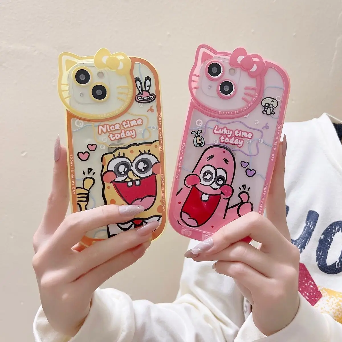

Cartoon SpongeBob SquarePants Phone Case For Iphone 11 12 13 Pro Max X Xs Xr Shockproof Cover