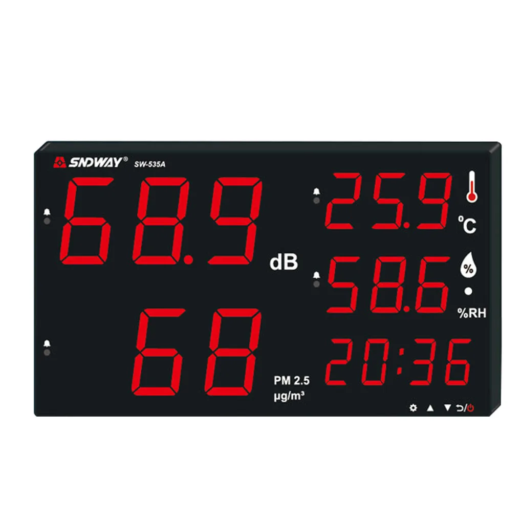 

525A Wall Mounted Sound Level Meter 30-130dB Digital Noisemeter Decibel Monitoring Tester Noise Volume Measuring Tool