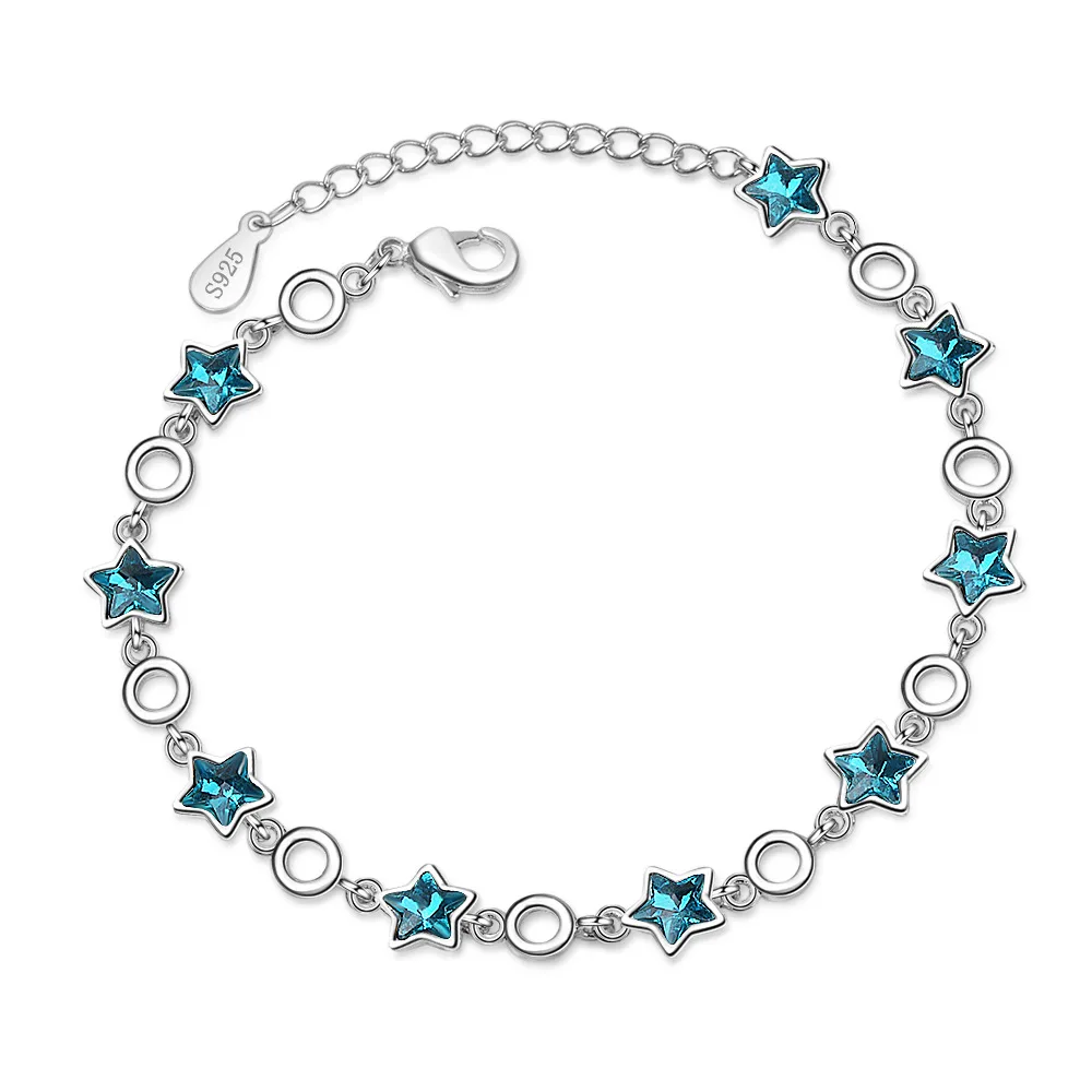 

DIWENFU 925 Sterling Silver 17-19cm Bracelet for Women Casual Party Diamond Bracelet Silver 925 Jewelry Pulseira Feminina Girls
