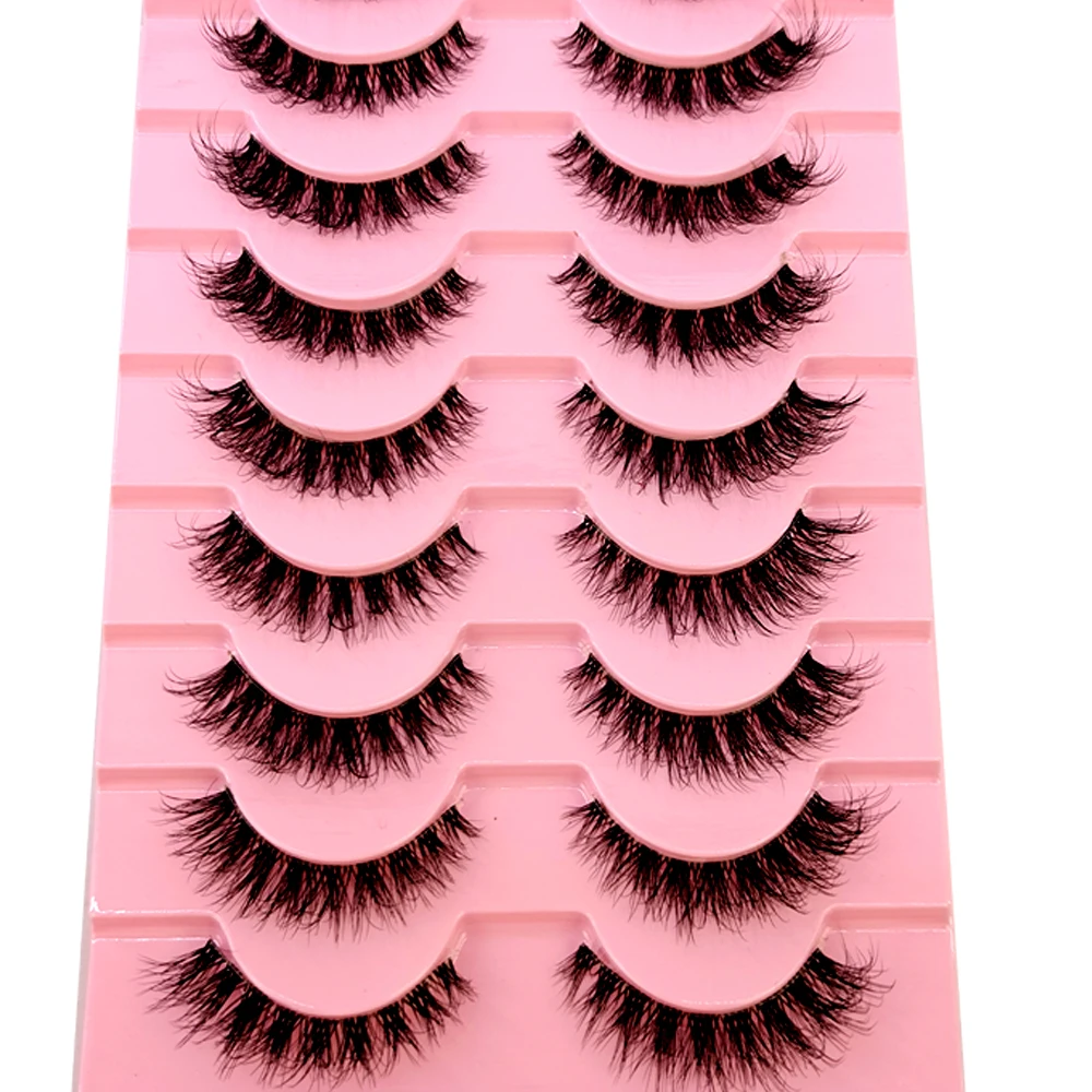 

Invisible band Lashes 10 Pairs 3D Faux Mink Lashes Natural short Transparent Terrier Lashes Clear Band Soft Eyelashes Extension