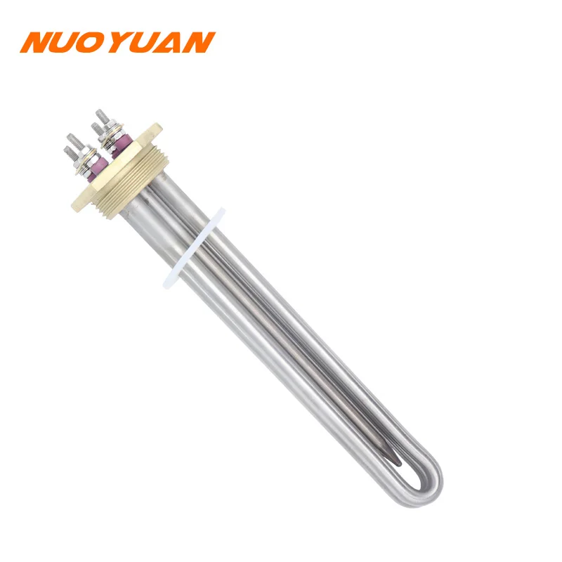 

100pc 48V 1500W DC Water Heater DN32 Copper Flange 1 1/4" BSP Stainless Steel Heating Resistance With Probe Tube