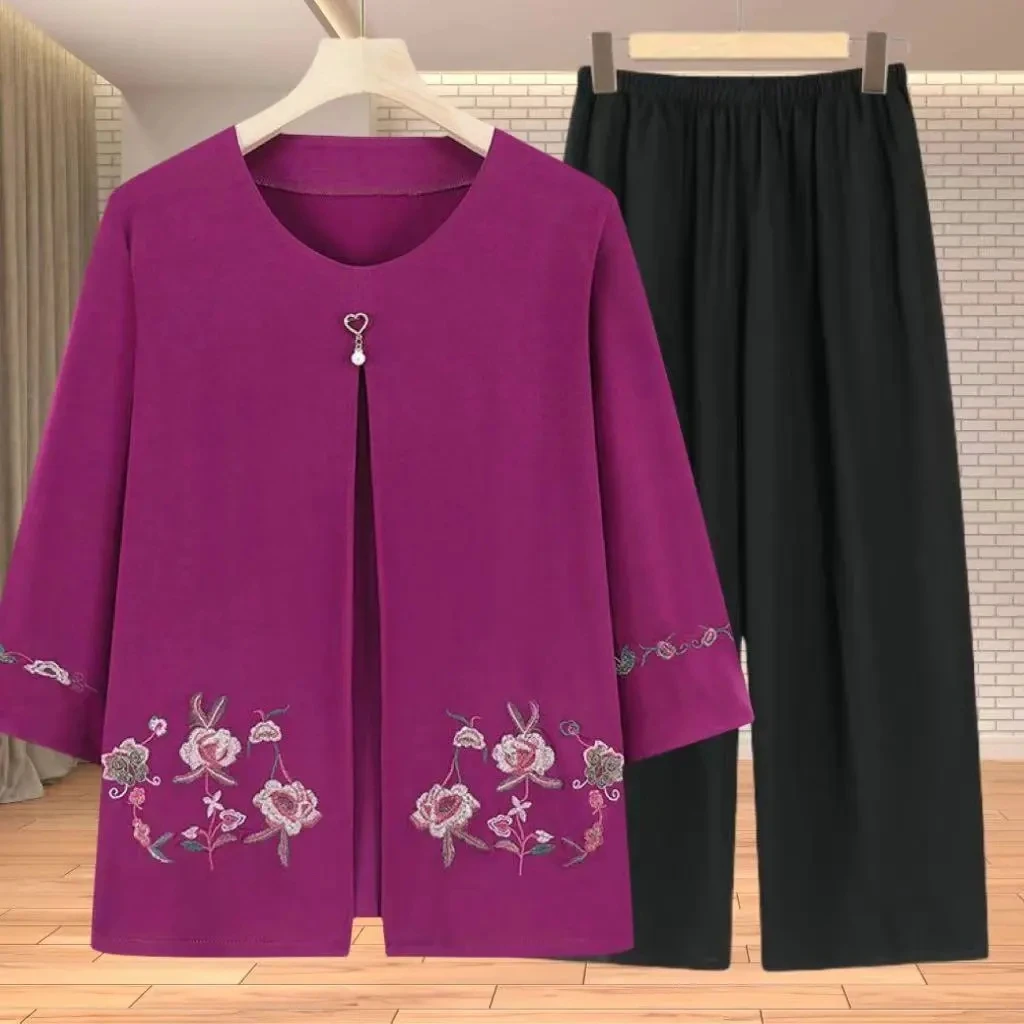 Кардиган для пожилых людей блузка пальто весна-лето 3/4 рубашка с рукавом и