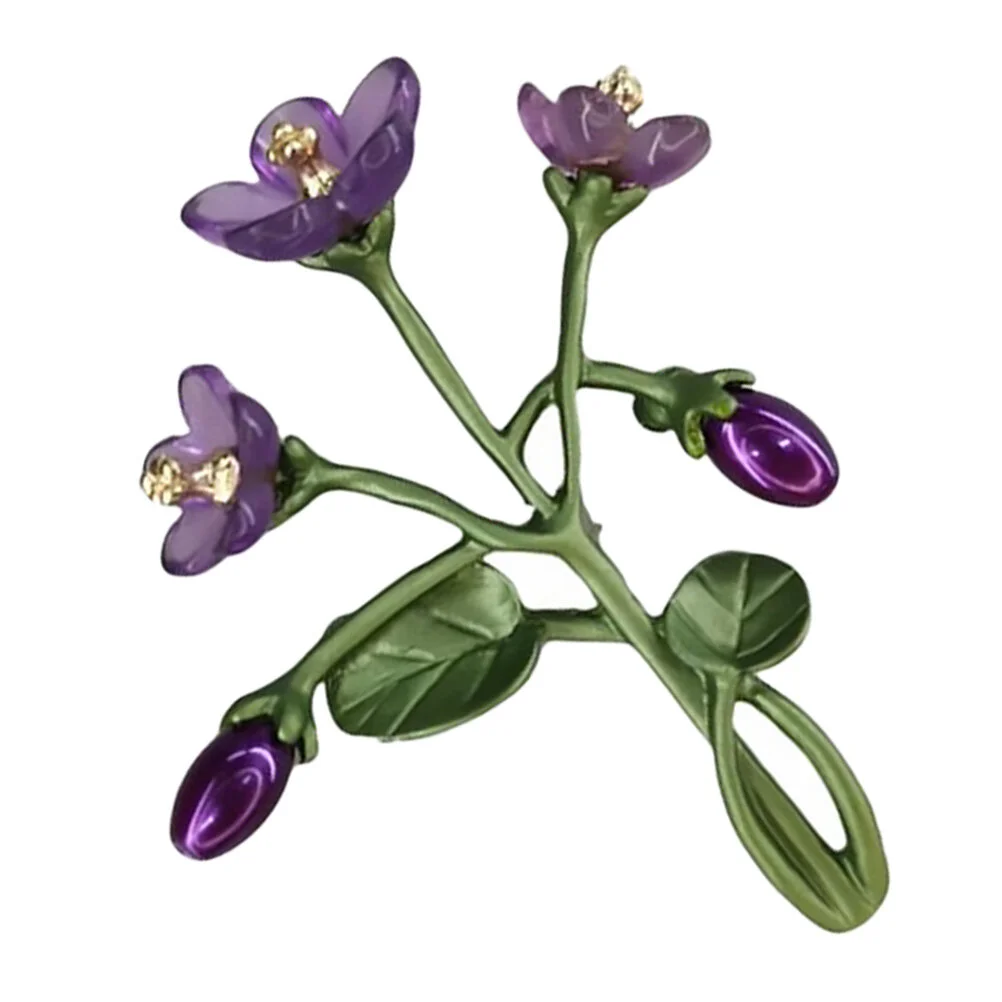 Violet Brooch Gift Badge Clothes Pin Accessory Corsage Gillyflower Breastpin Pearl