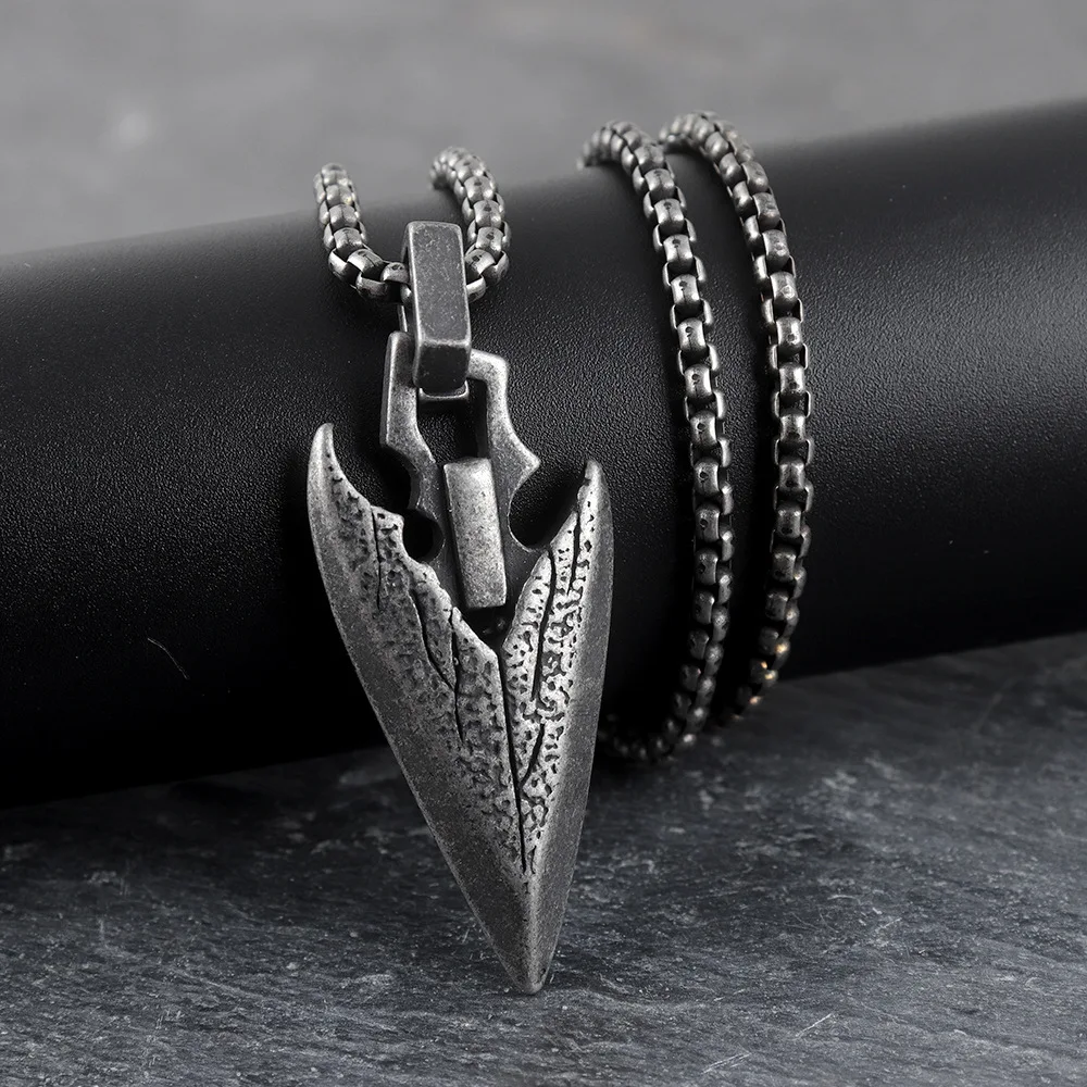 

Norse Mythology Celtic Viking Weapons Spear Head Pendant Ancient Silver color Necklace for Men Retro Punk Hip Hop Trend Jewelry