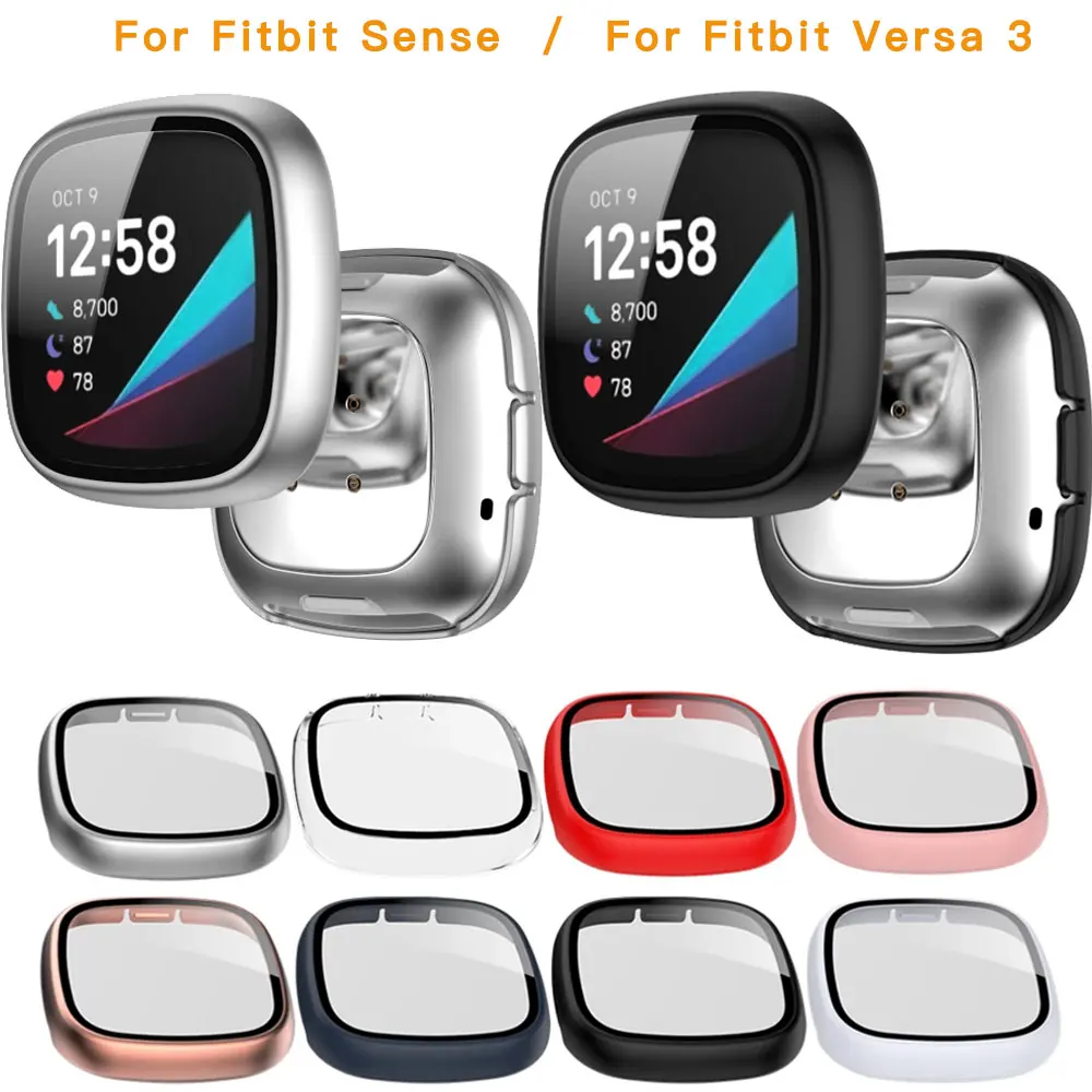 Защитный чехол из закаленного стекла для смарт-часов Fitbit Versa 3
