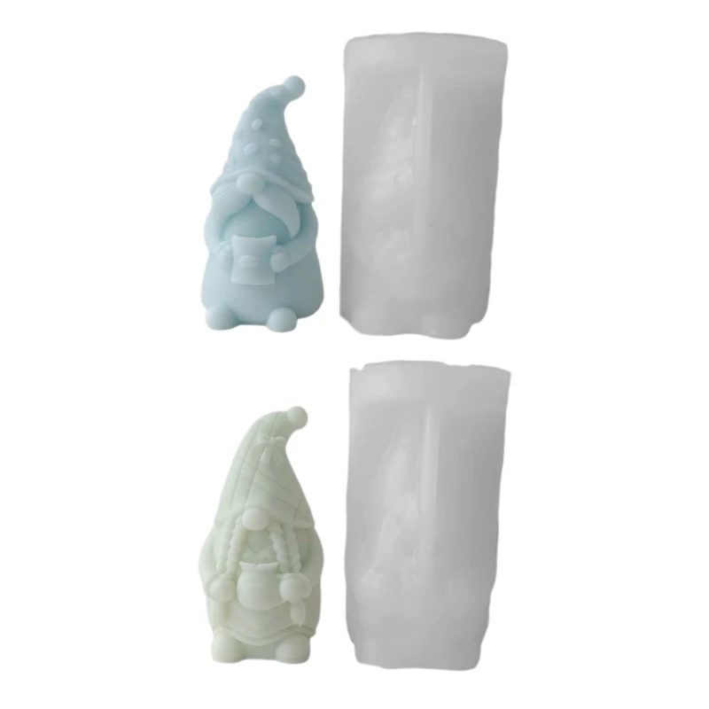 

Y51E DIY Christmas Dwarf Mold Faceless-Santa Claus Silicone Molds Scented Mold