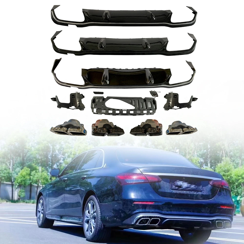 

car bodykit rear bumper for Mercedes Benz E-class w213 refit BENZ AMG E63S rear diffuser tailpipes