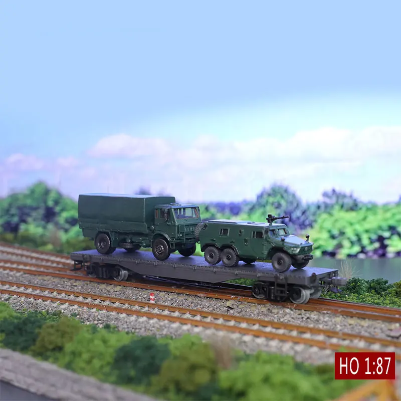 

Модель грузового автомобиля в масштабе «HO», модель контейнерного прицепа, модель поезда, миниатюрная коллекция, песочный стол, ландшафт, 1/87