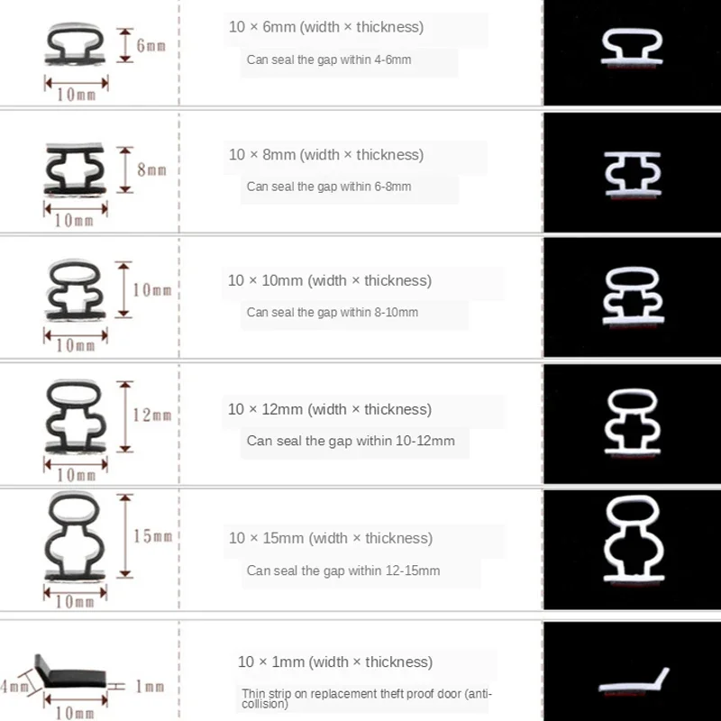 Силиконовая резиновая уплотнительная лента 6 м звукоизоляционная для дверей и