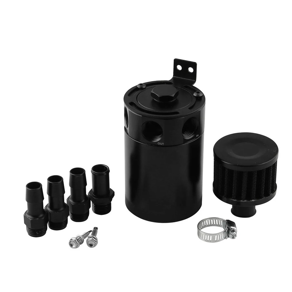 

Universal 3 Port Aluminum Waste Oil Recovery Pot Catch Can Air Filter Set Car Modified Engine Ventilator