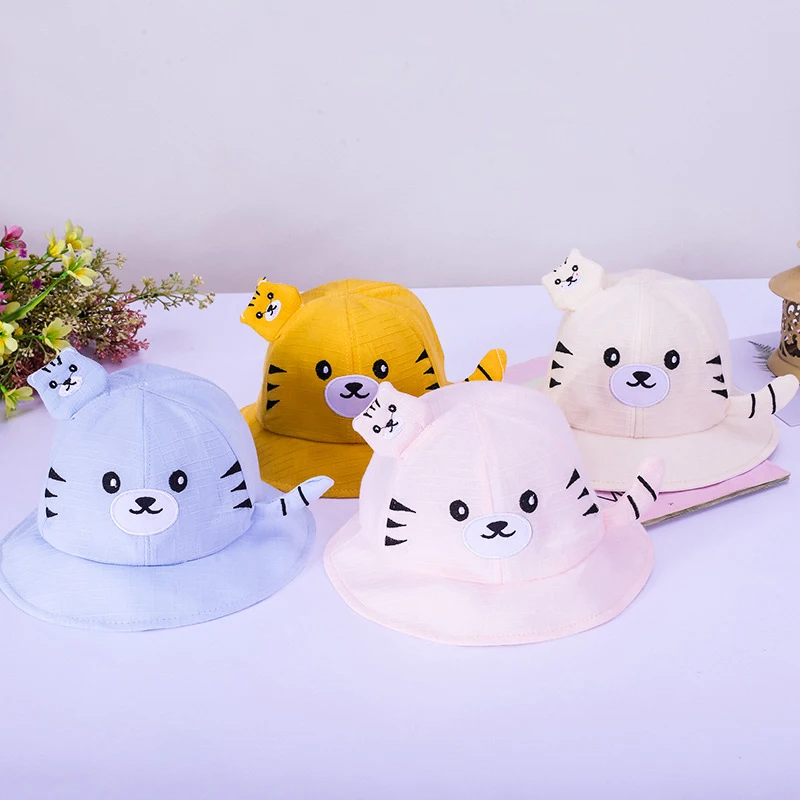 

Летние Детские Панамы, Мультяшные тигровые солнцезащитные аксессуары, пляжная шляпа, кепка для кемпинга и рыбалки, Повседневная Панама, Кеп...