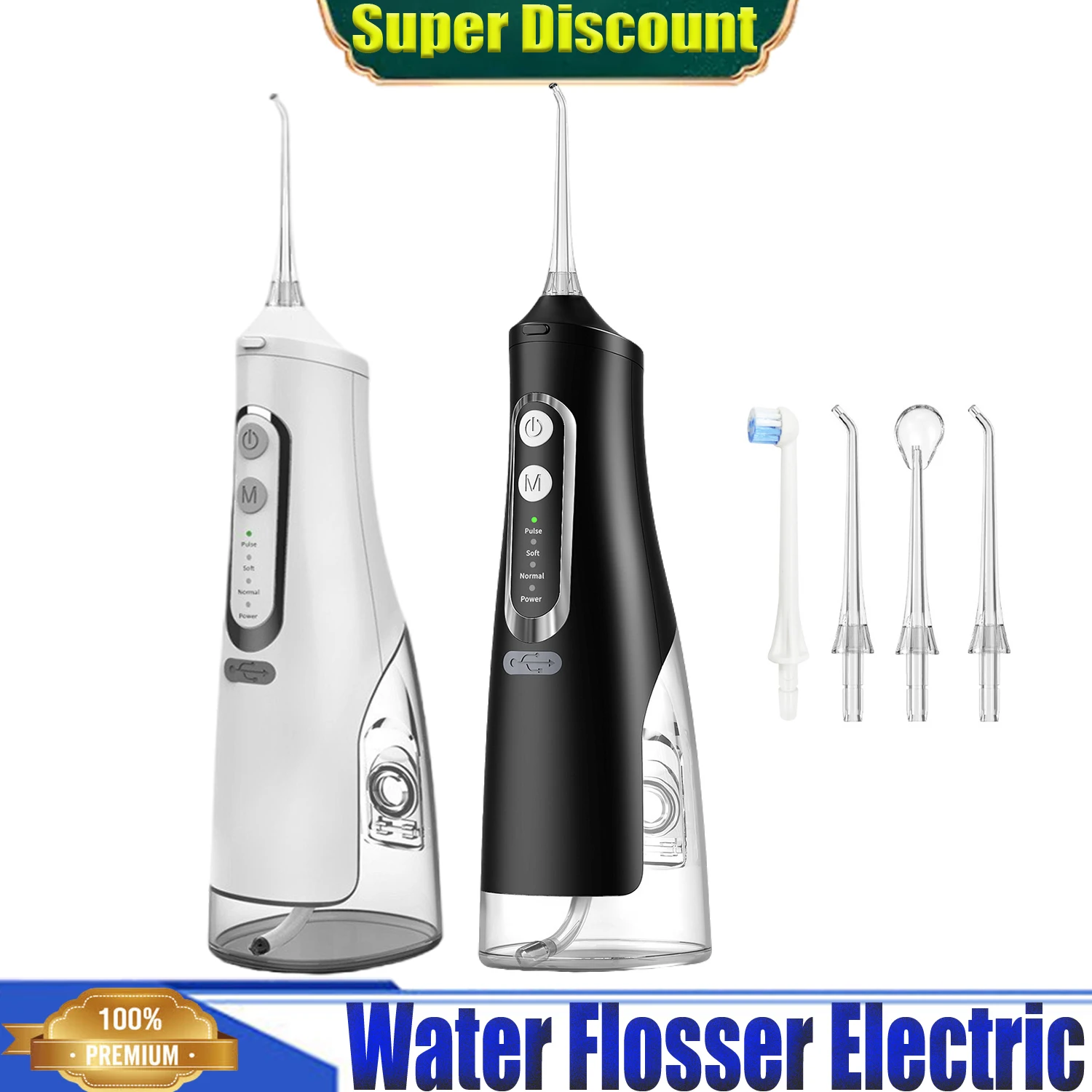 

Water Flosser Electric,Gum Care Dental Whitening Portable Rechargeable Oral Irrigator,Jet Water Tank,Tooth Scaler Cleaner 310ML