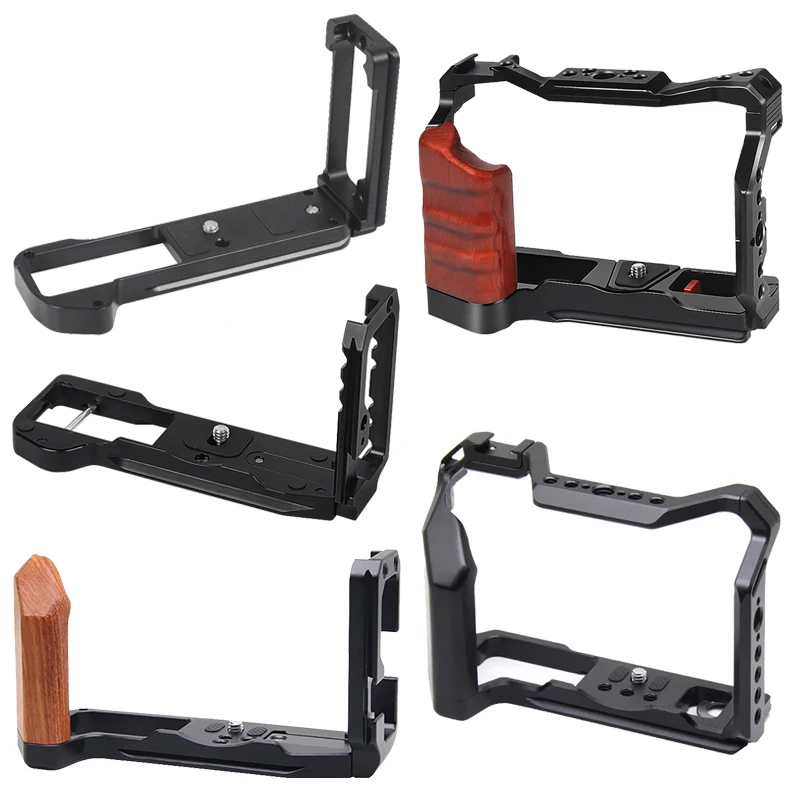 

for Fujifilm XT5 Quick Release L Plate Bracket Holder Hand Grip Camera Cage for Fuji XT5 w Cold Shoe for Arca Swiss Tripod Head