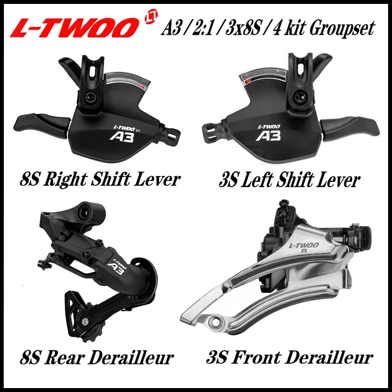 LTWOO A3 2:1 3X8 Speed MTB Groupset 8s Derailleur Front Derailleur + Shifter Lever + Rear Derailleur For Mountain Bicycle Parts